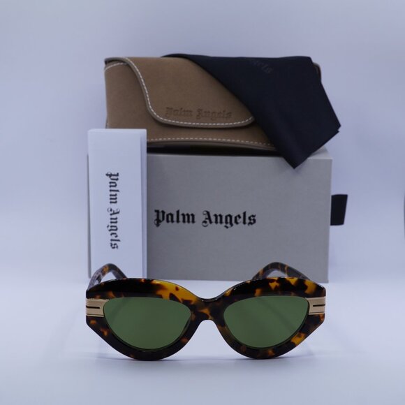 Palm Angels PERI10F MIRACLE 6055 Cat Eye Sunglasses - Havana/Green - Picture 3 of 11